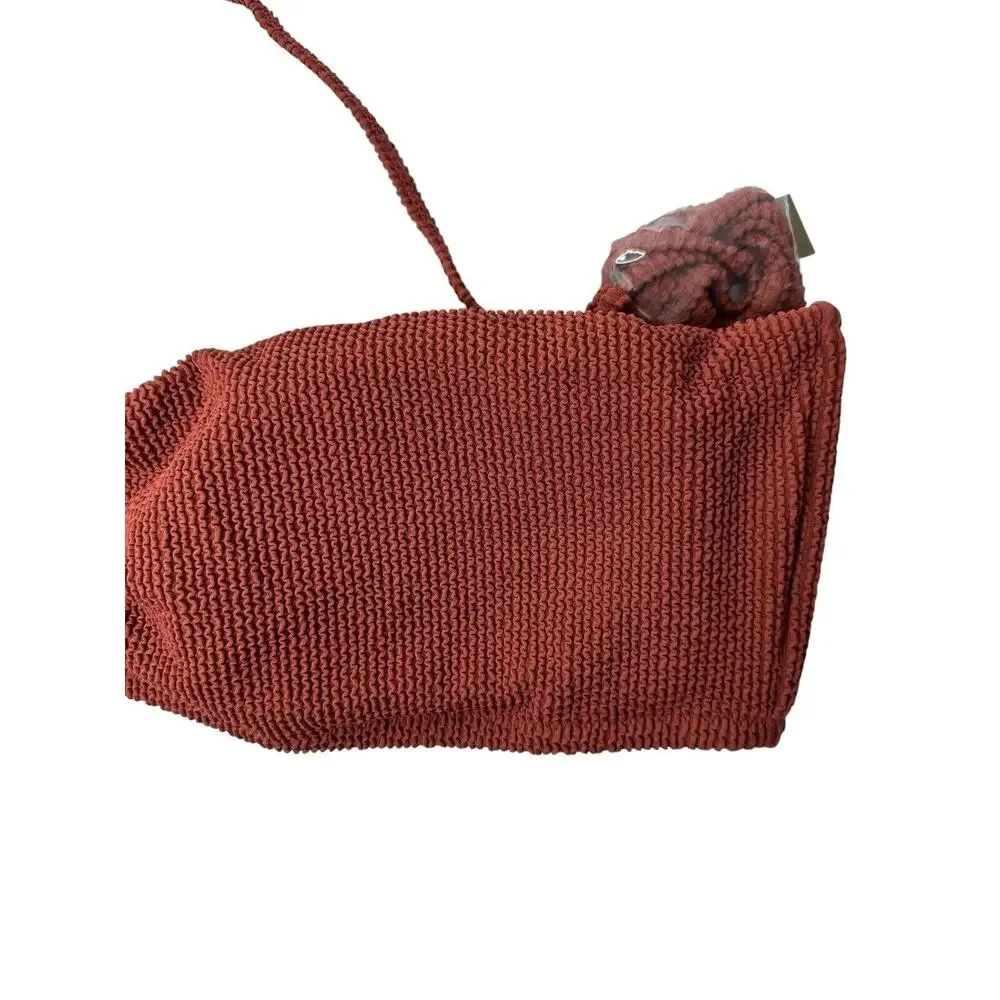 NWT J Crew Womens Scrunchie Sweetheart Bikini Top 3X Removable Straps Brown‎